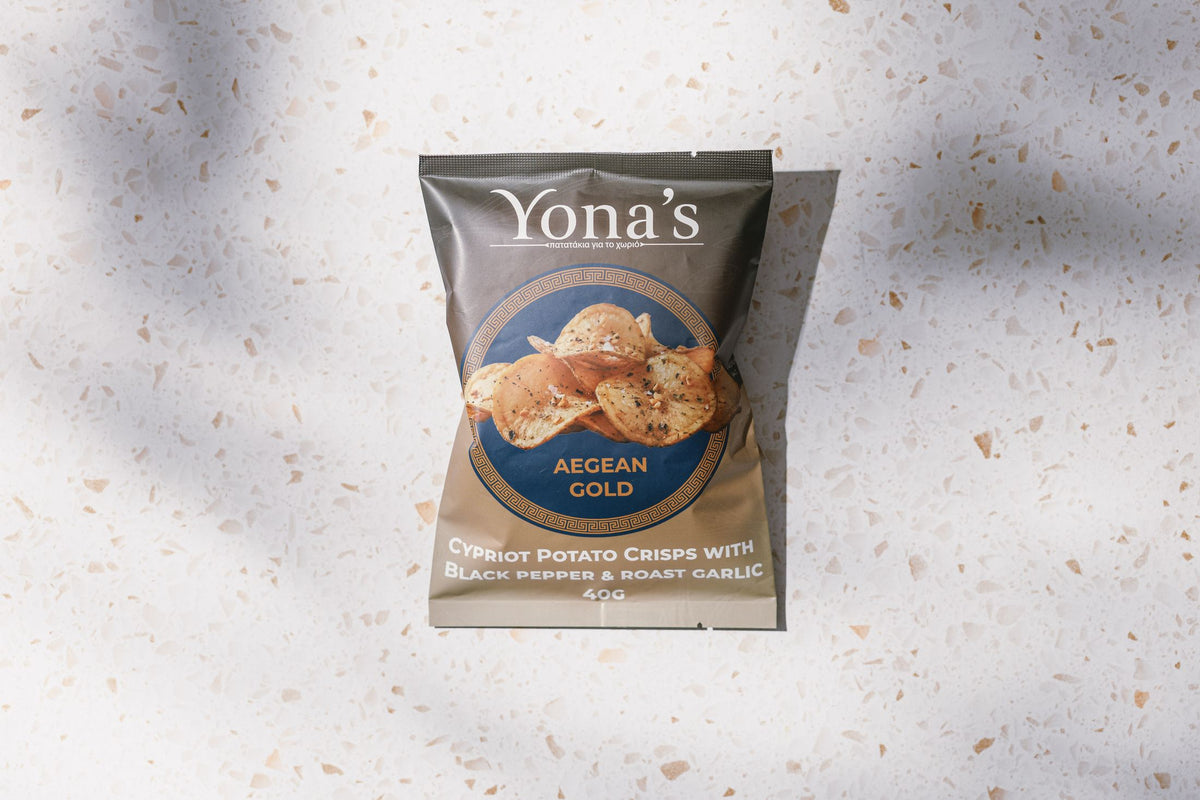 Aegean Gold 40g bag on terrazzo